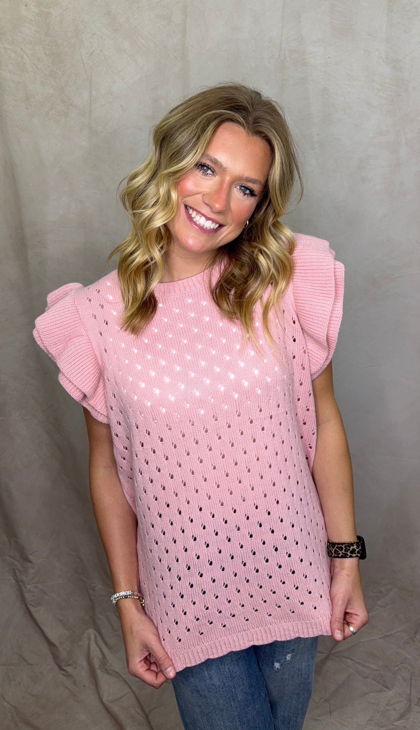 Flutter Sleeve Sweater Top