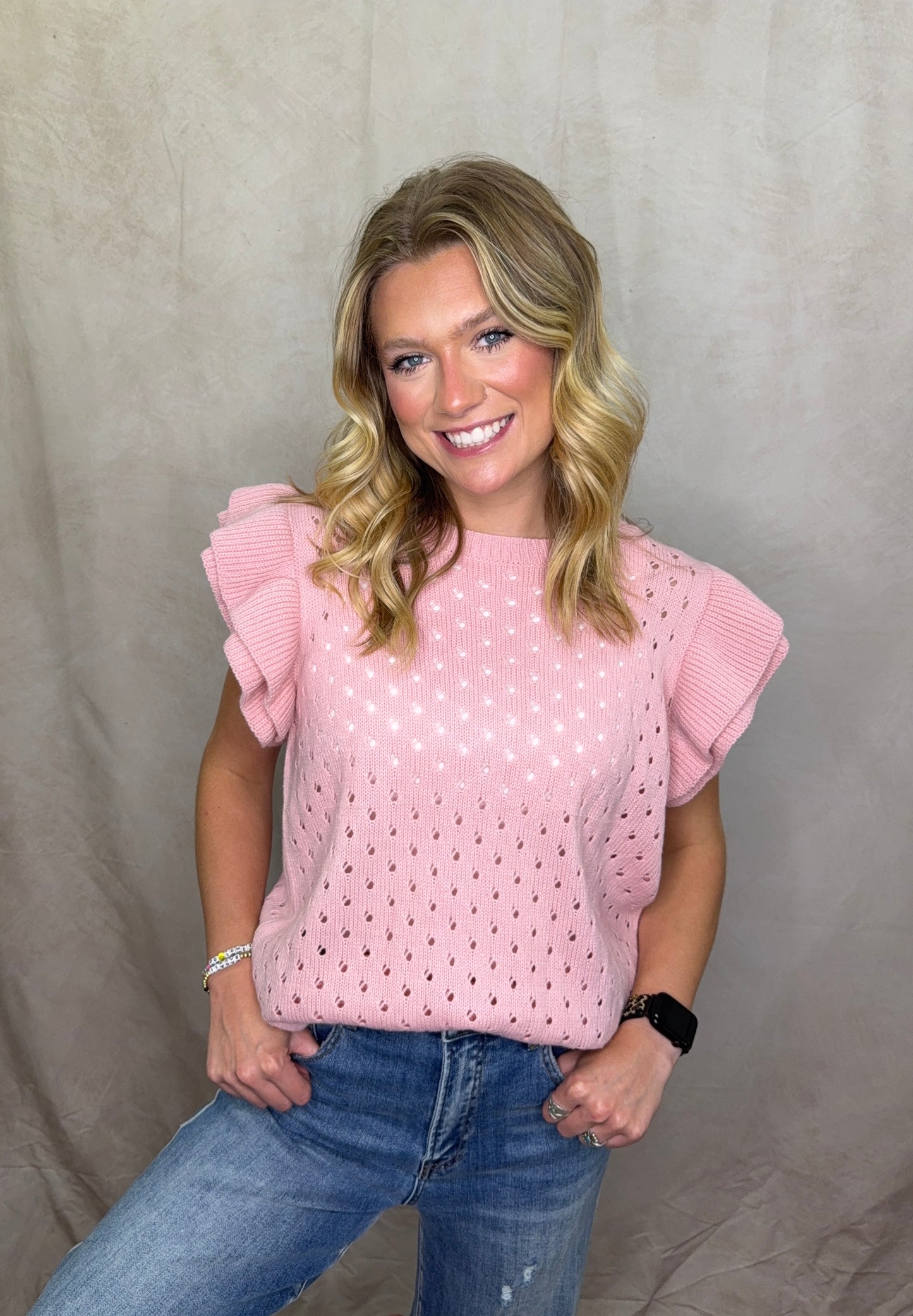 Flutter Sleeve Sweater Top