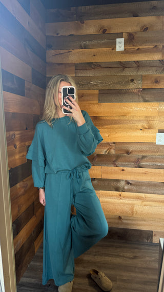 Turquoise Wide Leg Pant