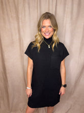 Load image into Gallery viewer, Turtle Necked Knit Dress- Black