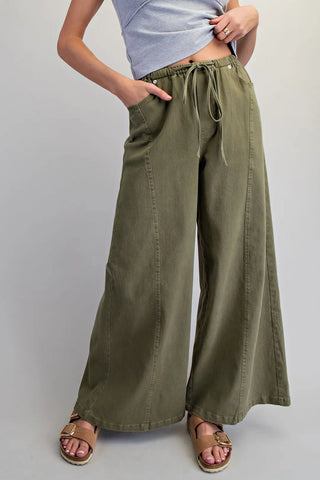 Wide Leg Mineral Wash Pant