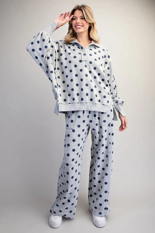 Mineral Wash Polka Dot Pullover