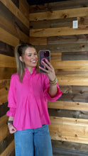 Load image into Gallery viewer, Hot Pink Pleated Top