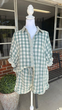 Load image into Gallery viewer, Gingham Gauze Short Set