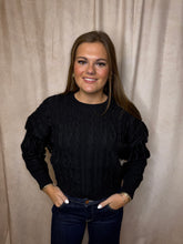 Load image into Gallery viewer, Black Fringe Sweater