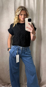 Mid Rise Pleated Jean