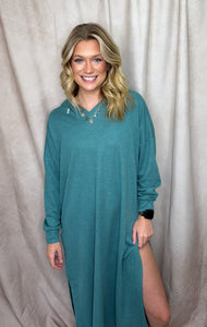 Turquoise Split Side Dress