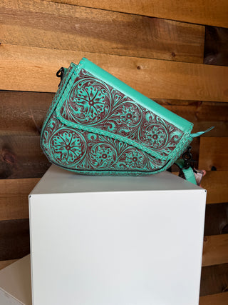 Tooled Saddle Bag