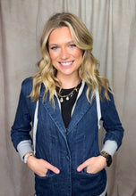 Load image into Gallery viewer, Denim Hoodie Blazer