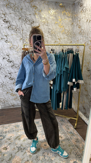 Black Mineral Wash Jogger