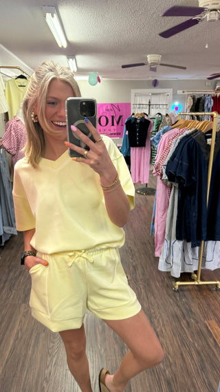 Yellow & White Short Set