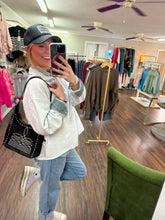 Load image into Gallery viewer, Black suede leather purse with white bootstitch 
