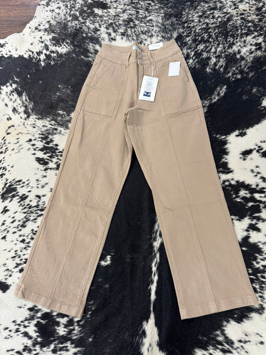 High Rise Tan Jeans