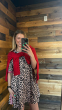 Load image into Gallery viewer, Red Stripe Cheeta Sunday Dress