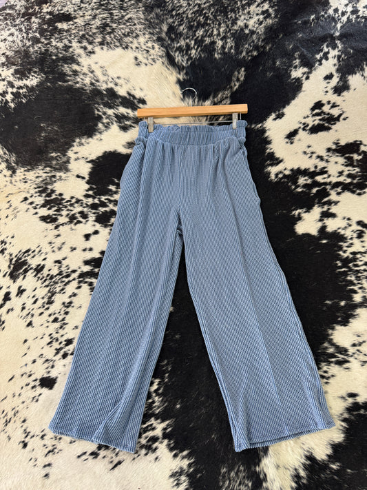 Vintage Denim Ribbed Comfy Pant