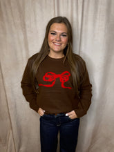 Load image into Gallery viewer, Chocolate Bow Sweater
