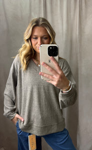 Waffle Knit V-Neck Basic