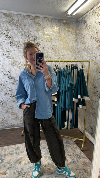 Black Mineral Wash Jogger