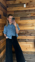 Load image into Gallery viewer, Denim Puff Sleeve Top
