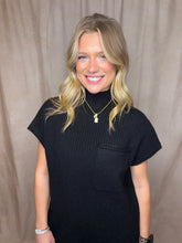 Load image into Gallery viewer, Turtle Necked Knit Dress- Black