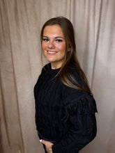 Load image into Gallery viewer, Black Fringe Sweater