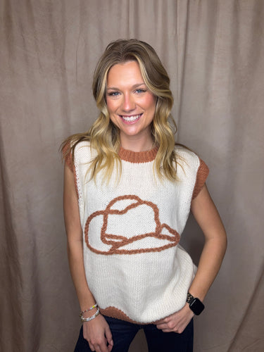 Cowboy Hat Sweater Vest