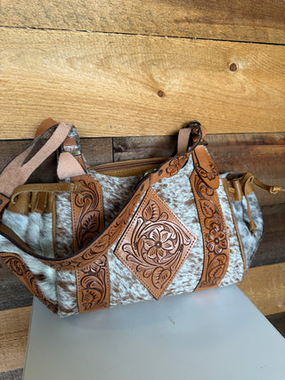 Cowhide Shoulder Duffel Bag