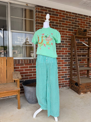 Everyday Green Stripe Pant