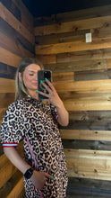 Load image into Gallery viewer, Red Stripe Cheeta Sunday Dress