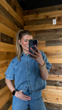 Load image into Gallery viewer, Denim Puff Sleeve Top