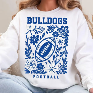 Bulldog Floral Blue
