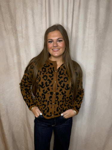 Brown Leopard Cardigan