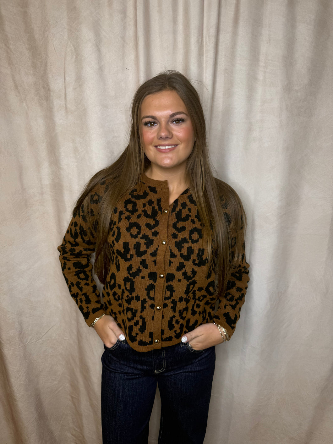 Brown Leopard Cardigan
