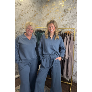 Slate Blue Quarter Zip Set