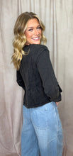 Load image into Gallery viewer, Black Pleated Long Sleeve