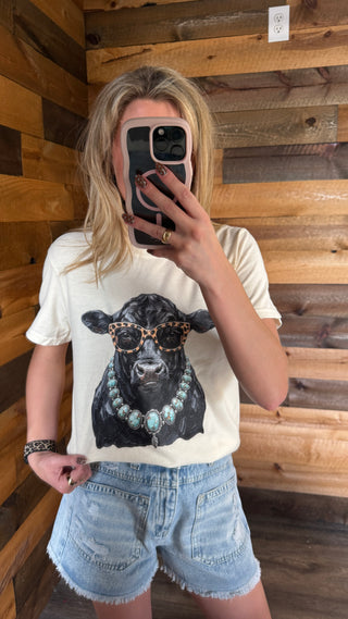 Brangus Wearing Turquoise Graphic Tee