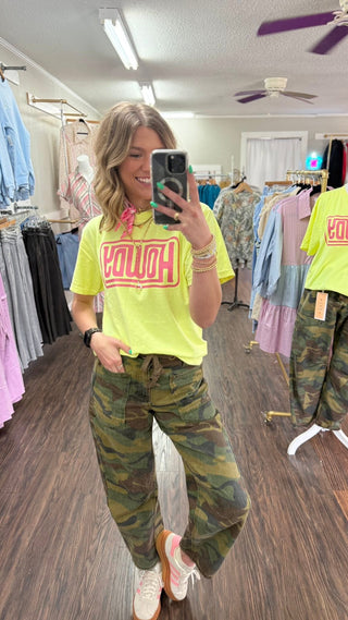 The Signature Cropped Relaxed Barrel Camo Pant