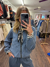 Load image into Gallery viewer, Denim Track Suit Jacket