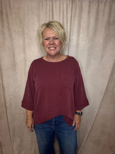 Load image into Gallery viewer, Ribbed Basic Top- Burgundy