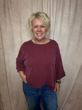 Load image into Gallery viewer, Ribbed Basic Top- Burgundy