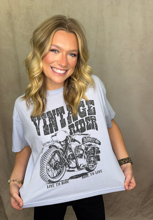 Cropped Vintage Rider Tee