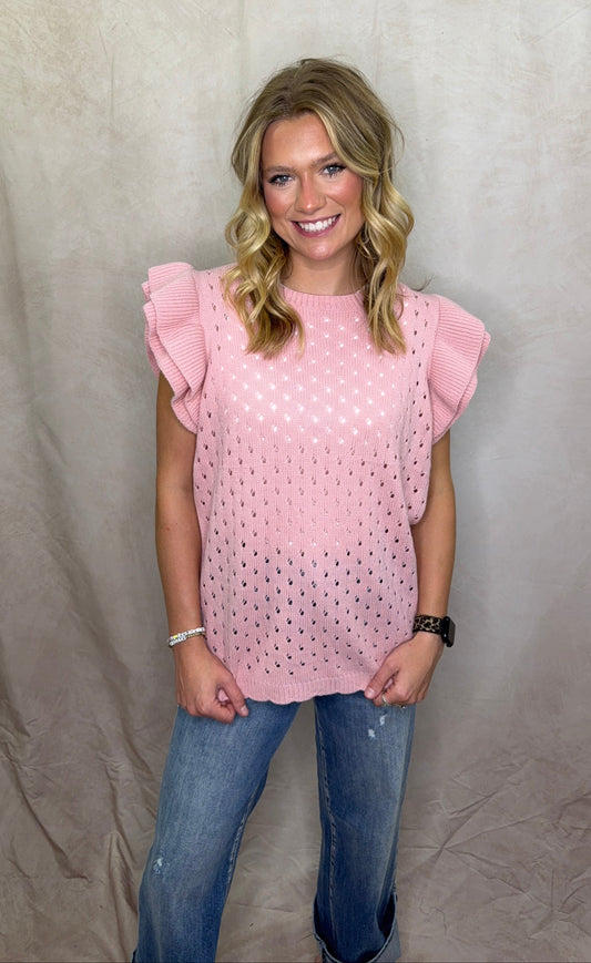 Flutter Sleeve Sweater Top