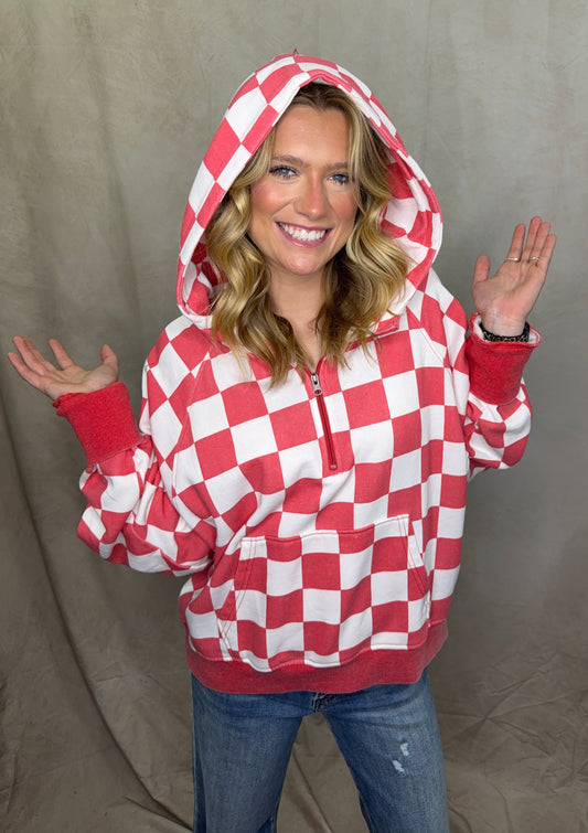 Checkered Lightweight 1/4 Zip