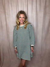 Load image into Gallery viewer, Hunter Green Striped Dress