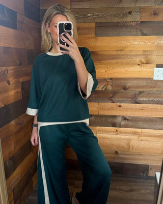 Teal Scuba Top with Strip